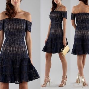 Monique Lhuillier Navy Strapless Dress